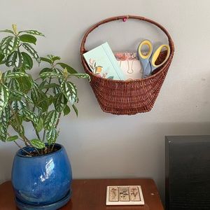 Vintage Wicker Basket Hanging/Standing